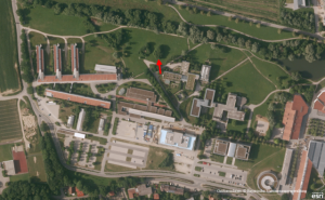 neuer Standort der CampusBienen Die Campusbienen stehen im kleinen Wäldchen zwischen Forst- und Landschaftsplanungsfakultät
